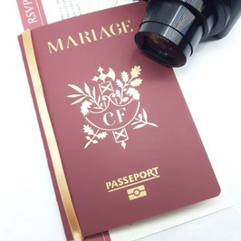 Faire-part mariage Passeport en découpe laser