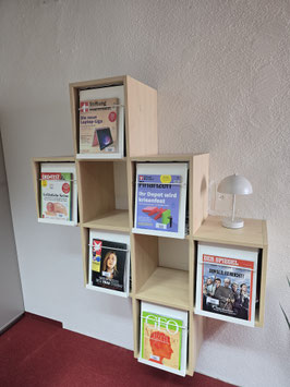 Zeitschriftenregal mit 6 Zeitschriftenklappen