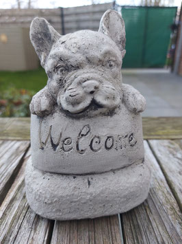 "welcome' avec tête de bulldog