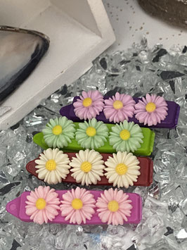 Balken HundehaarSpange  3er Daisy Blumen  Nr 01