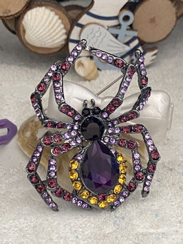 " Fantastic Rhinestone Spider "  1 dunkellila