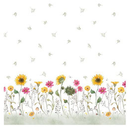 Sommerwiese - 100 % Leinen, 145 gr/m² 140 cm breit, vorgewaschen.