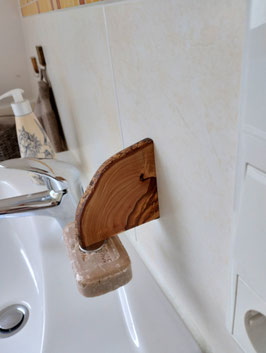 Seifenhalter Holz rustikal rund