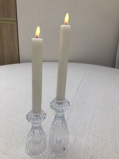 Kerzenhalter Spitzkerze Glas geriffelt