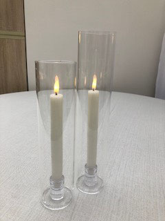 Kerzenhalter Spitzkerze Glas klein mit Röhre