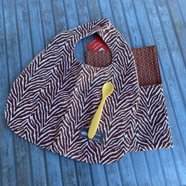 Bavoir avec pochette imprimé zèbre