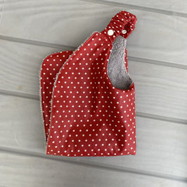 Serviette à élastique en coton enduit rouge à pois