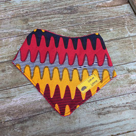 Bandana ado en wax jaune rouge et noir