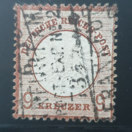 1872 9 Kreuzer lilabraun farbfrische Nuance gestempelt MiNr 27b