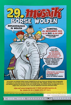 Mosaik Abrafaxe Porster 29. Mosaik-Börse Wolfen "Mosaikrausch in Wolfen" November 2024