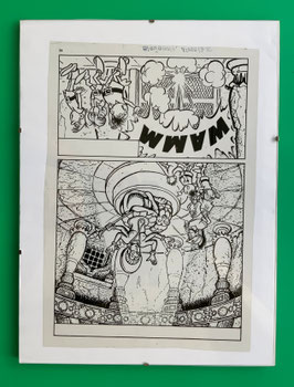 Mosaik Abfafaxe originale Druckfolie Größe A3 im Rahmen Nr. 10/1984