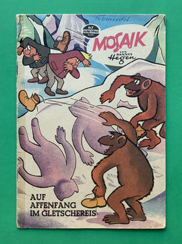 Original Mosaik der Digedags Nr. 67 Auf Affenfang im Gletschereis Juni 1962 Weltraum-Serie