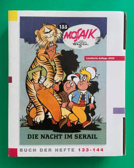 Mosaik Digedags originale Reprintmappe 12 Nummern 133 - 144 komplett mit Umkarton, Innenkarton, Beilage Skizze Runkel-Serie sowie 12 Reprintheften