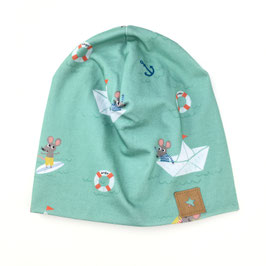 Beaniemütze Maus Ahoi graublau