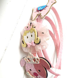 Fancy-Collection - Rosa Glitzerhaarreif mit Glitzerfigur