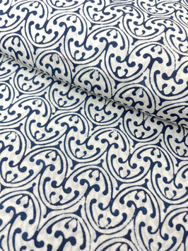 Blockprint Fabric Gianna Blue