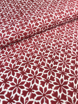 Blockprint Fabric Ilya Dark Red