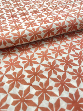 Blockprint Fabric Mica Coral
