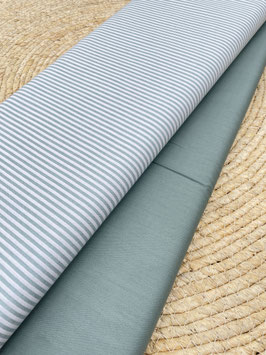 Baumwollstoff Mint & Mint mit Streifen – perfekt kombinierbar – hochwertiger Stoff für Baby & Deko – Verkauf je 0,50 m