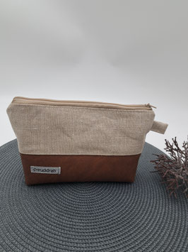 Kosmetik klein Linen Hellbeige/Braun