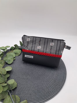 Kosmetik klein Edelweiss dunkel / schwarz , rote Spitzen
