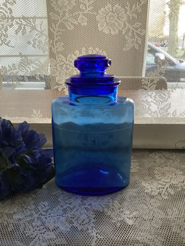 nr:A735 blauwe fles met glas stolpdop