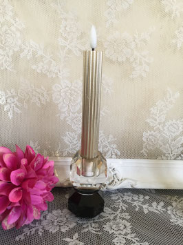 nr:B19 vintage glaskaarsenstandaard zwart en oliegoudglas
