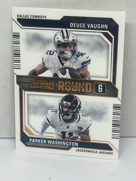 Deuce Vaughn/ Parker Washington (Cowboys/ Jaguars) 2023 Contenders Round Numbers Bronze #23