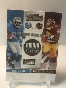 Kerryon Johnson/ Derrius Guice (Lions/ Redskins) 2018 Contenders Round Numbers #RNA-JG