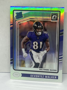 Devontez Walker (Ravens) 2024 Donruss Optic Rated Rookie Silver Prizm #228