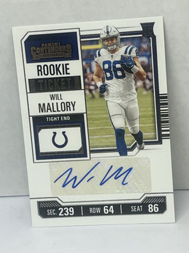 Will Mallory (Colts) 2023 Contenders Autographed Ticket #267