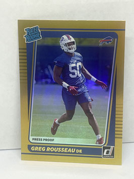 Greg Rousseau (Bills) 2021 Panini Donruss Press Proof Premium #344