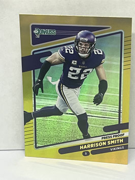 Harrison Smith (Vikings) 2021 Donruss Premium Press Proof Gold #129