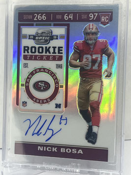 Nick Bosa (49ers) 2019 Donruss Optic Rookie Ticket Silver Prizm Autograph #131