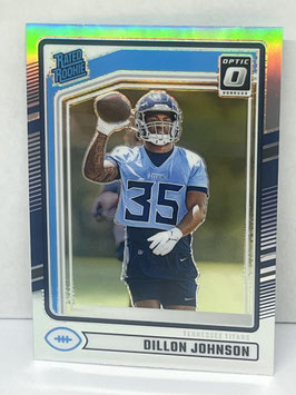 Dillon Johnson (Titans) 2024 Donruss Optic Rated Rookie Silver Prizm #399