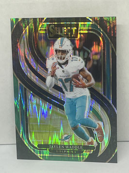 Jaylen Waddle (Dolphins) 2024 Select Black & Green Prizm Shock #168