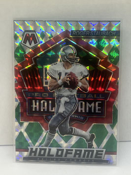 Roger Staubach (Cowboys) 2022 Mosaic Holofame Green Mosaic #HF-14