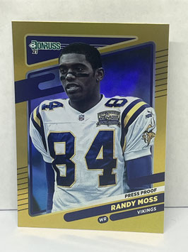 Randy Moss (Vikings) 2021 Donruss Premium Press Proof Gold #128.2