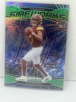 Jayden Daniels (Commanders) 2024 Prizm Fireworks Green Prizm #24