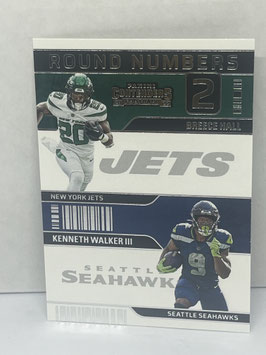 Breece Hall/ Kenneth Walker III (Jets/ Seahawks) 2022 Contenders Round Numbers #RN-HW