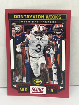 Dontayvion Wicks (Auburn/ Packers) 2023 Score Red #358