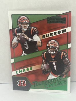 Joe Burrow/ Ja'Marr Chase (Bengals) 2022 Contenders Touchdown Tandems Green #TDT-CIN