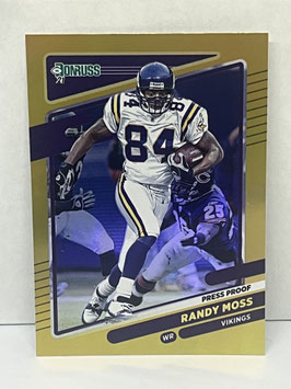 Randy Moss (Vikings) 2021 Donruss Premium Press Proof Gold #128.1