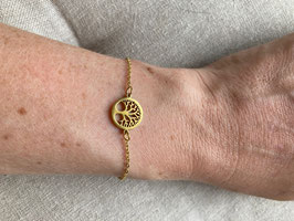 Bracelet "Arbre de Vie" en Acier Inoxydable Doré - Symbole de Croissance et Élégance