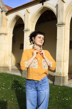 chemise pimpette lin mourtade et fleurs