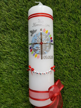 Taufkerze TK160 "We are the World" in Rot