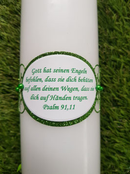 Spruch Ornament gedruckt nach Wahl / Apfelgrün-Grasgrün