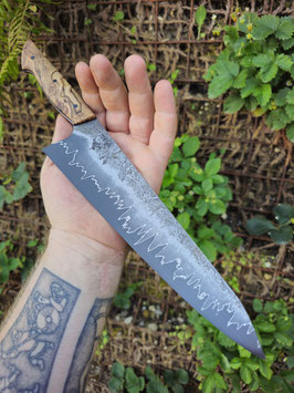 Gyuto Fulltang - Mildsteel San Mai 1.2419 - Gestockter Safaga
