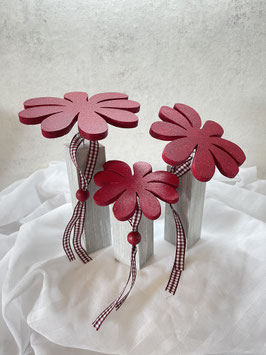 Blume auf Pfosten - rot -
