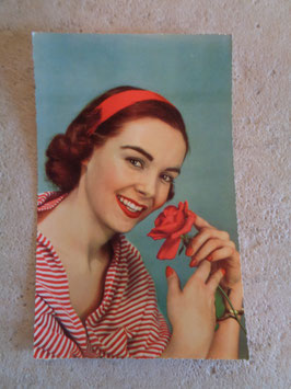 Carte postale Pin up rose 60's